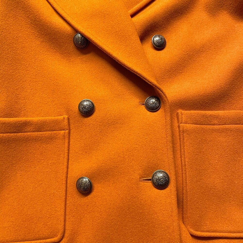 FREE PEOPLE Goldenrod Heavy Duty Wool Winter Peacoat Naiomi Womens Size Large - Picture 3 of 7